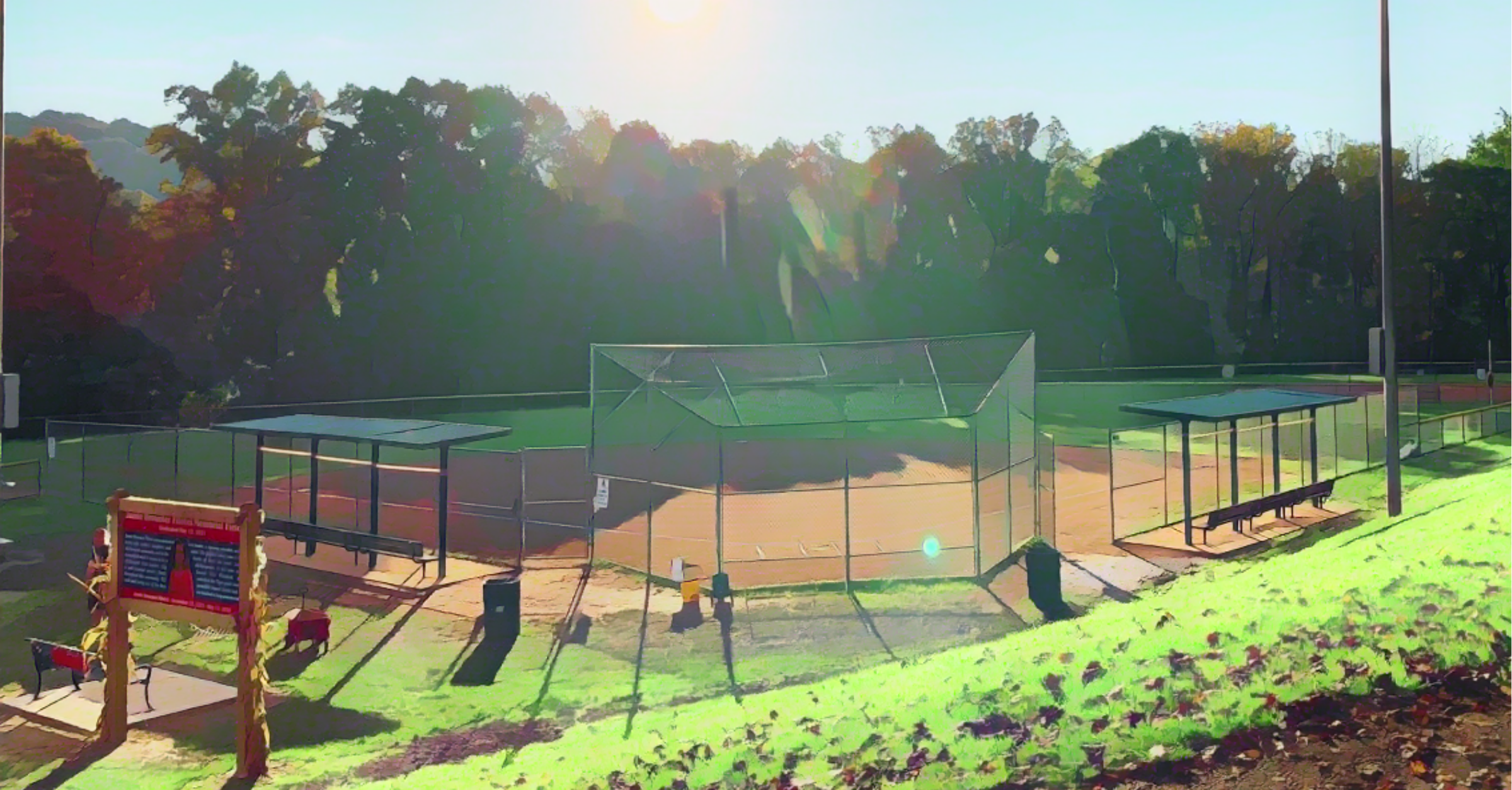 Baseball fields at Renziehausen Park set up for a McKeesport Baseball Tournaments event on a sunny day